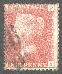 Great Britain Scott 33 Used Plate 201 - PA - Click Image to Close